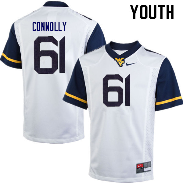 NCAA Youth Tyler Connolly West Virginia Mountaineers White #61 Nike Stitched Football College Authentic Jersey DM23S07NB